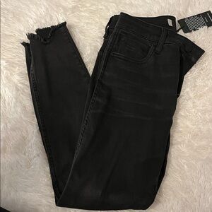 Kut from the Kloth Black Frayed Hem Skinny Jeans